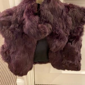 Saks Purple Rabbit Cropped Vest